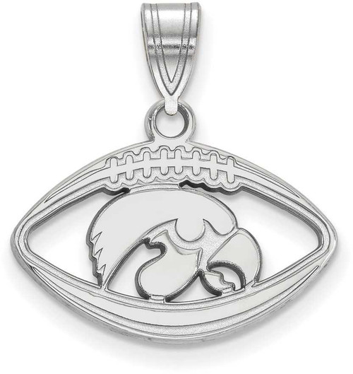 Image of Sterling Silver University of Iowa Pendant in Football by LogoArt