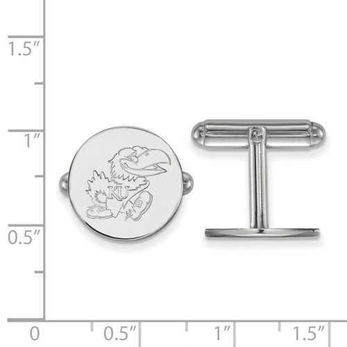 Sterling Silver University of Kansas Cuff Links by LogoArt (SS071UKS)