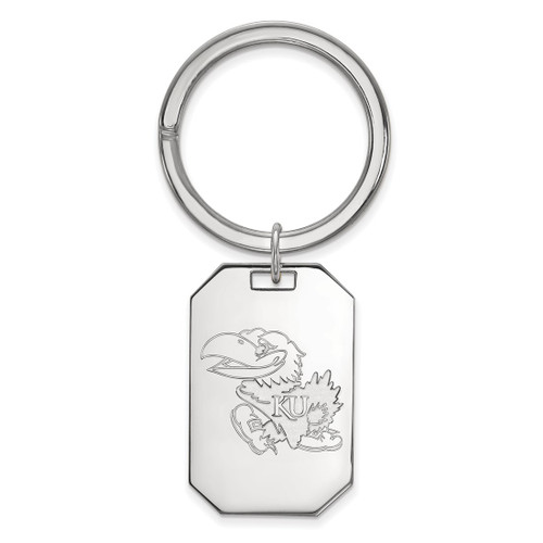 Sterling Silver University of Kansas Key Chain by LogoArt