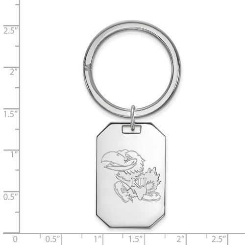 Sterling Silver University of Kansas Key Chain by LogoArt