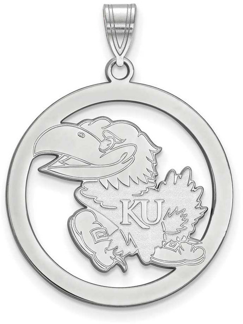 Image of Sterling Silver University of Kansas L Pendant in Circle by LogoArt