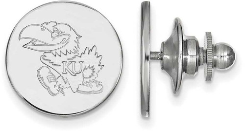 Image of Sterling Silver University of Kansas Lapel Pin by LogoArt (SS062UKS)