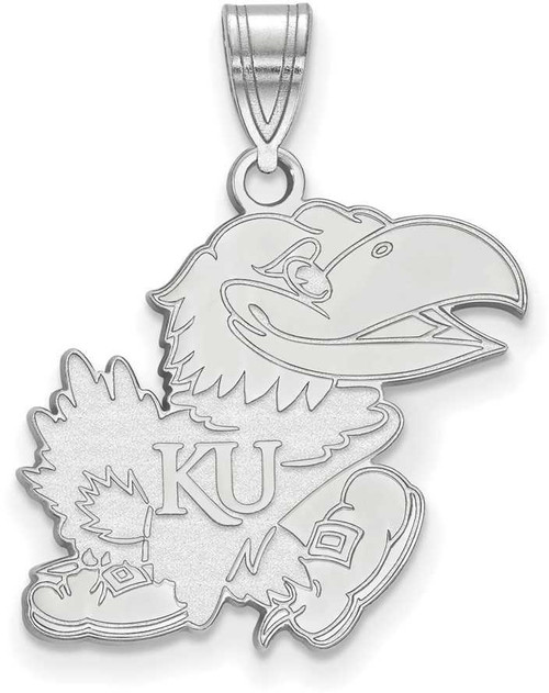 Image of Sterling Silver University of Kansas Large Pendant by LogoArt (SS068UKS)