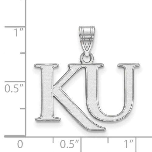 Image of Sterling Silver University of Kansas Medium Pendant by LogoArt (SS052UKS)