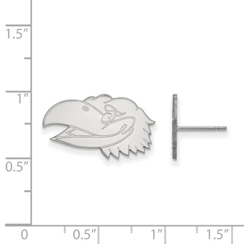 Sterling Silver University of Kansas Small Post Earrings by LogoArt (SS046UKS)
