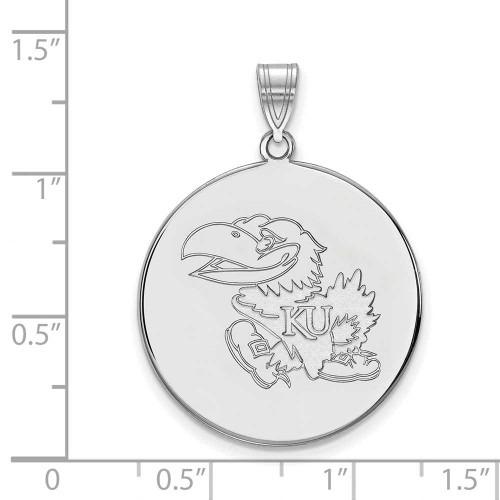 Image of Sterling Silver University of Kansas XL Disc Pendant by LogoArt