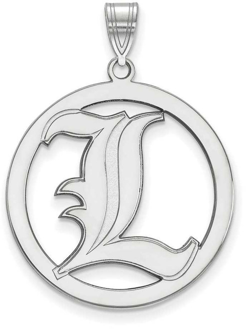 Image of Sterling Silver University of Louisville L Pendant in Circle by LogoArt