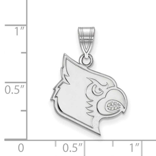 Image of Sterling Silver University of Louisville Large Pendant by LogoArt (SS042UL)