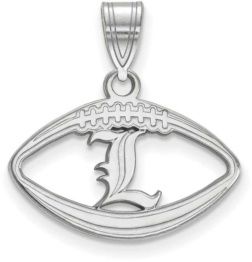 Image of Sterling Silver University of Louisville Pendant in Football by LogoArt SS014UL