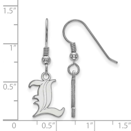 Image of Sterling Silver University of Louisville Small Dangle Earrings LogoArt (SS007UL)