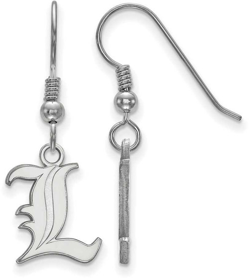 Image of Sterling Silver University of Louisville Small Dangle Earrings LogoArt (SS007UL)