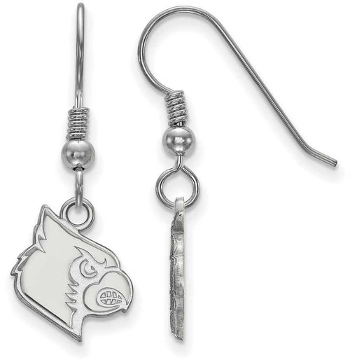 Image of Sterling Silver University of Louisville Small Dangle Earrings LogoArt (SS044UL)