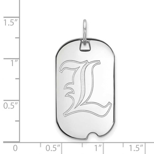 Image of Sterling Silver University of Louisville Small Dog Tag by LogoArt