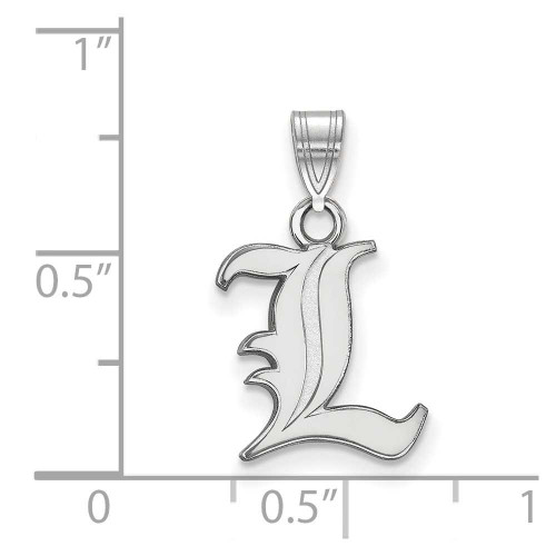 Image of Sterling Silver University of Louisville Small Pendant by LogoArt (SS002UL)