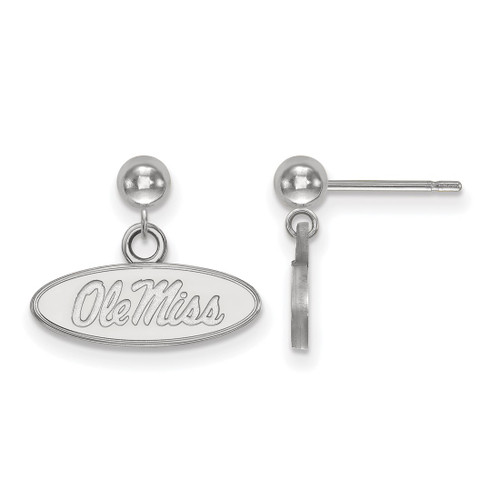 Sterling Silver University of Mississippi Earrings Dangle Ball by LogoArt