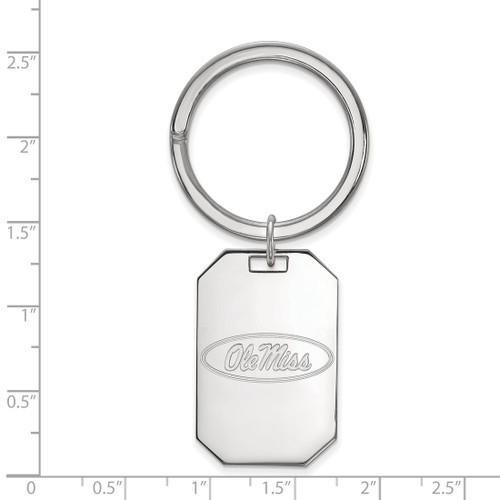 Sterling Silver University of Mississippi Key Chain by LogoArt