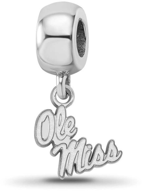 Image of Sterling Silver University of Mississippi XSmall Dangle Bead Charm LogoArt SS058