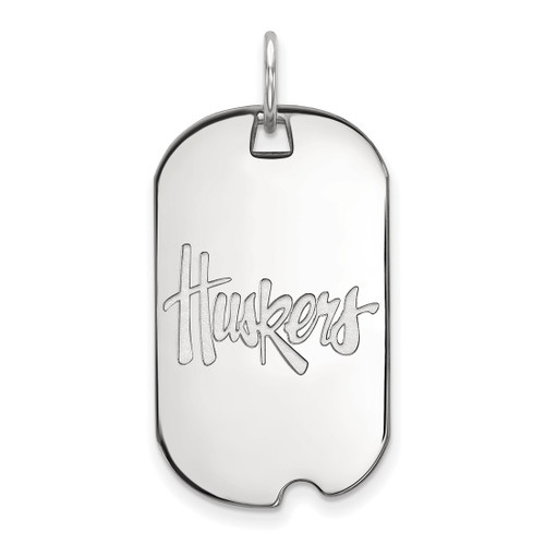 Sterling Silver University of Nebraska Small Dog Tag by LogoArt (SS013UNE)