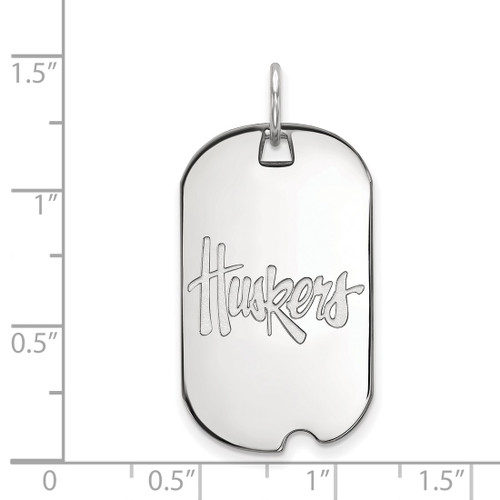 Sterling Silver University of Nebraska Small Dog Tag by LogoArt (SS013UNE)