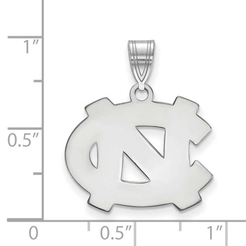 Image of Sterling Silver University of North Carolina Medium Pendant by LogoArt SS003UNC
