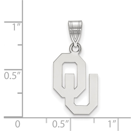 Sterling Silver University of Oklahoma Medium Pendant by LogoArt
