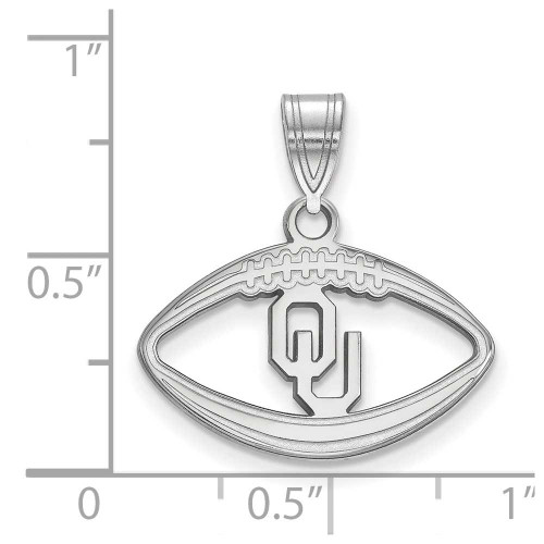 Image of Sterling Silver University of Oklahoma Pendant in Football by LogoArt