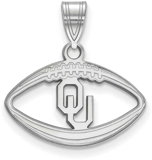 Image of Sterling Silver University of Oklahoma Pendant in Football by LogoArt