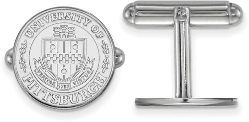 Image of Sterling Silver University of Pittsburgh Crest Cuff Links by LogoArt