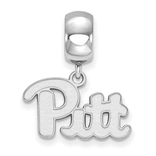Image of Sterling Silver University of Pittsburgh Small Dangle Bead by LogoArt (SS030UPI)