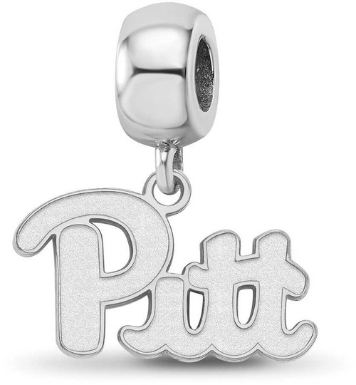 Image of Sterling Silver University of Pittsburgh Small Dangle Bead by LogoArt (SS030UPI)