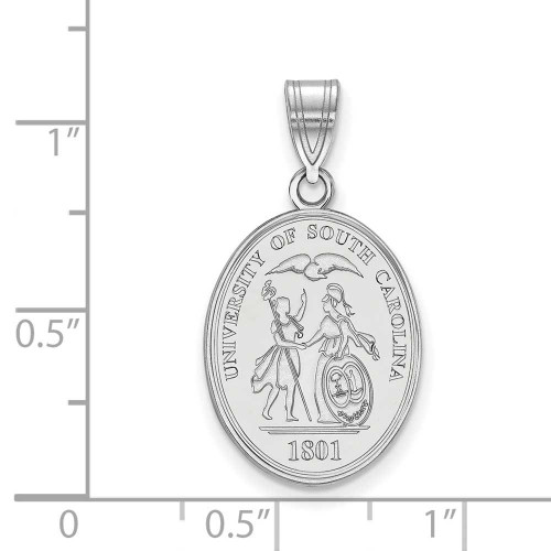 Image of Sterling Silver University of South Carolina Large Crest Pendant by LogoArt