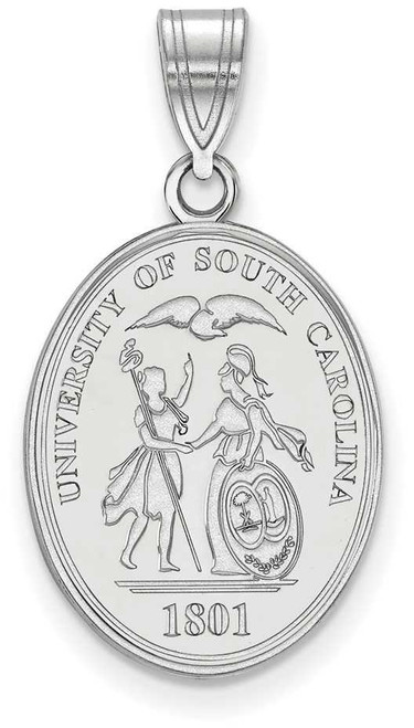 Image of Sterling Silver University of South Carolina Large Crest Pendant by LogoArt