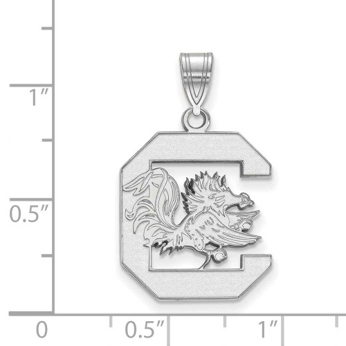 Image of Sterling Silver University of South Carolina Large Pendant by LogoArt (SS004USO)