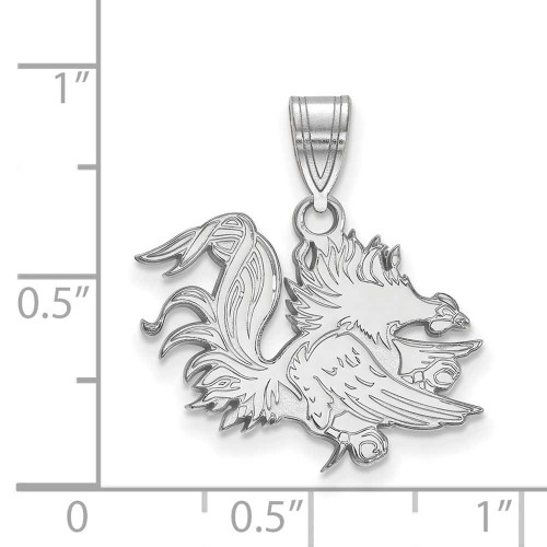 Image of Sterling Silver University of South Carolina Medium Pendant by LogoArt SS045USO