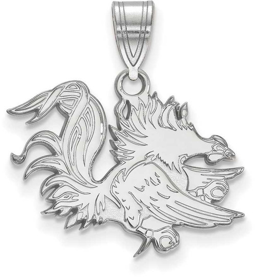 Image of Sterling Silver University of South Carolina Medium Pendant by LogoArt SS045USO