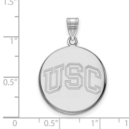 Image of Sterling Silver University of Southern California Large Disc Pendant by LogoArt