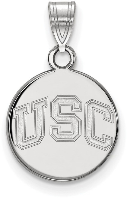 Sterling Silver University of Southern California Small Disc Pendant by LogoArt