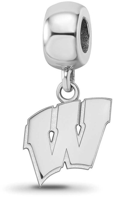 Image of Sterling Silver University of Wisconsin Small Dangle Bead by LogoArt