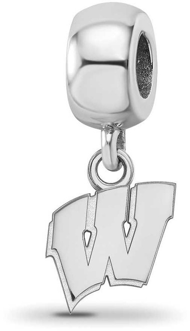 Image of Sterling Silver University of Wisconsin X-Small Dangle Bead Charm by LogoArt