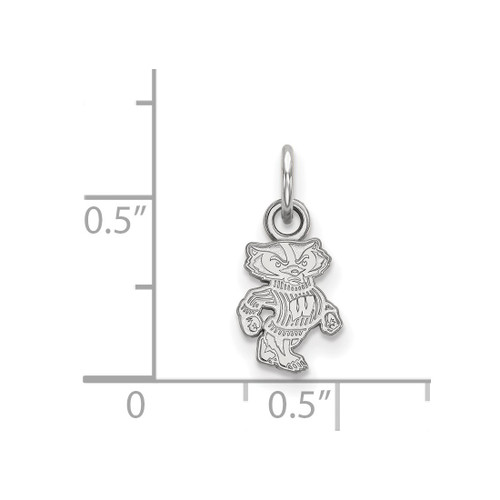 Sterling Silver University of Wisconsin X-Small Pendant by LogoArt (SS043UWI)