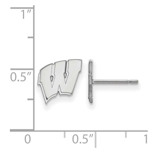Image of Sterling Silver University of Wisconsin X-Small Post Earrings LogoArt (SS008UWI)