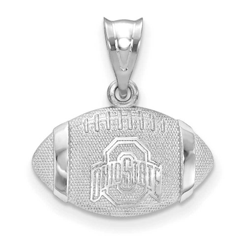 Image of Sterling Silver University Ohio State Athletic 3D Football Pendant LogoArt SS506