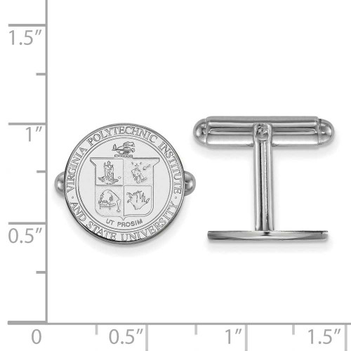 Image of Sterling Silver Virginia Tech Crest Cuff Links by LogoArt