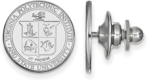 Image of Sterling Silver Virginia Tech Crest Lapel Pin by LogoArt