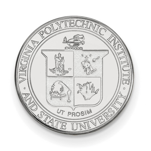Sterling Silver Virginia Tech Crest Lapel Pin by LogoArt
