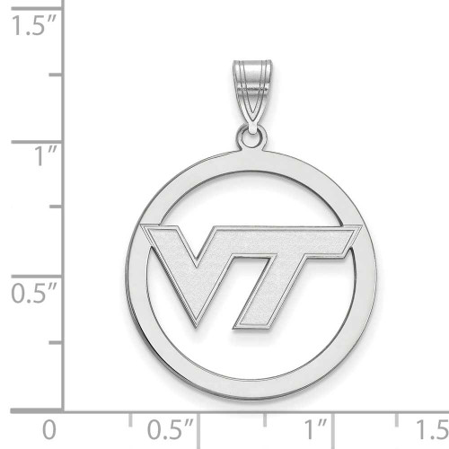 Image of Sterling Silver Virginia Tech L Pendant in Circle by LogoArt