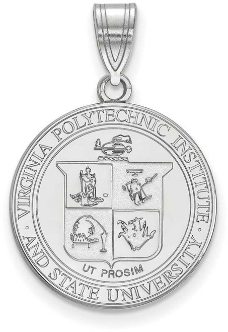 Image of Sterling Silver Virginia Tech Large Crest Pendant by LogoArt