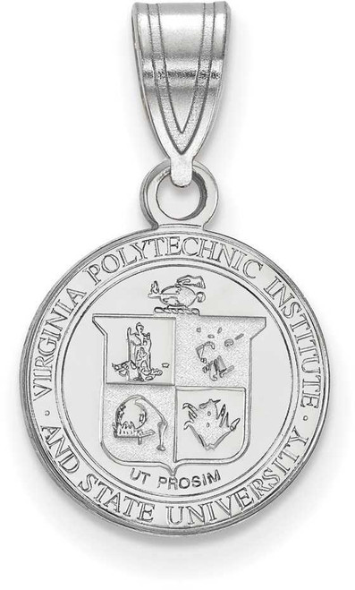 Image of Sterling Silver Virginia Tech Medium Crest Pendant by LogoArt