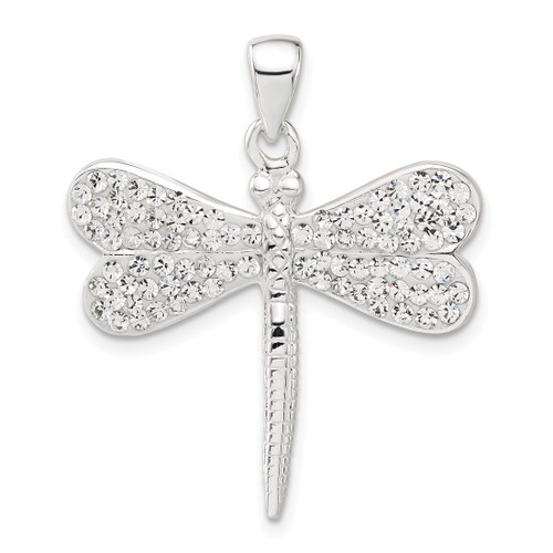 Sterling Silver w/ Stellux Crystal Dragonfly Pendant