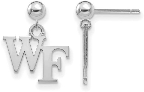 Image of Sterling Silver Wake Forest University Earrings Dangle Ball by LogoArt